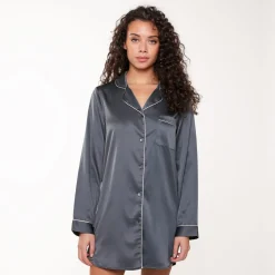 5507PD Satijn Pyjama jurk