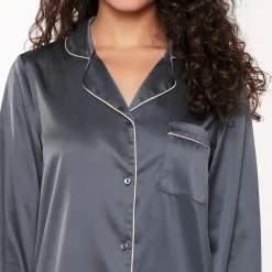 5507PD Satijn Pyjama jurk
